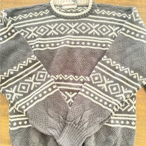 McGregor Gray and White Geometric Men's Sweater